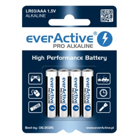 Bateria alkaiczna EverActive Pro LR03/ AAA 4szt.