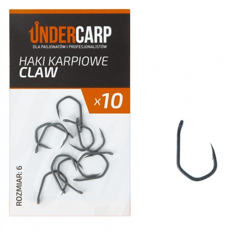 Teflonowe haki karpiowe Undercarp CLAW Nr6